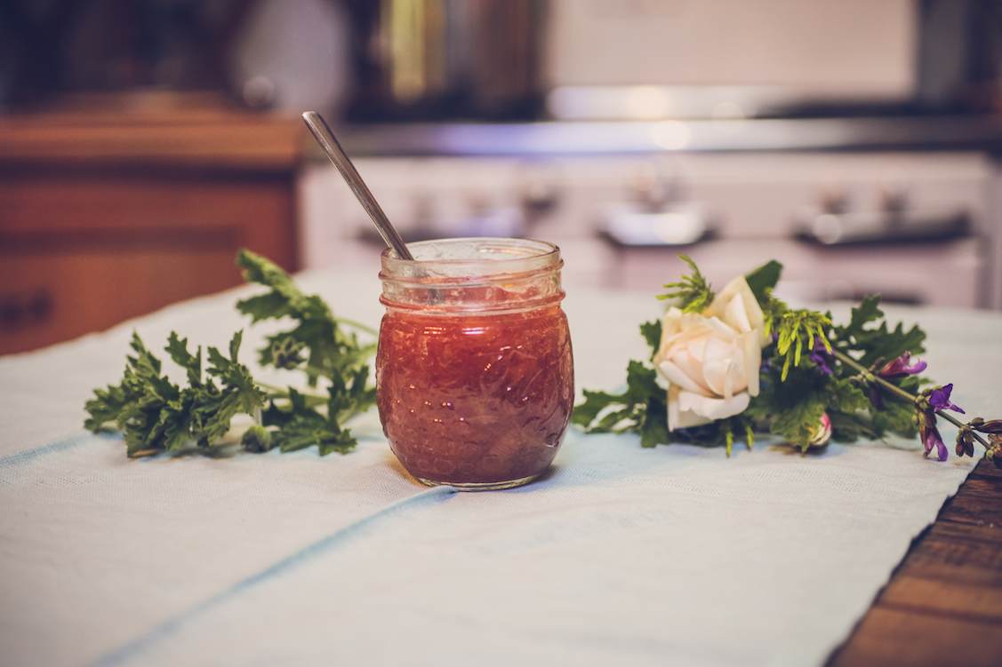 Rhubarb Jam w/ Rose and Raspberry Vinegar