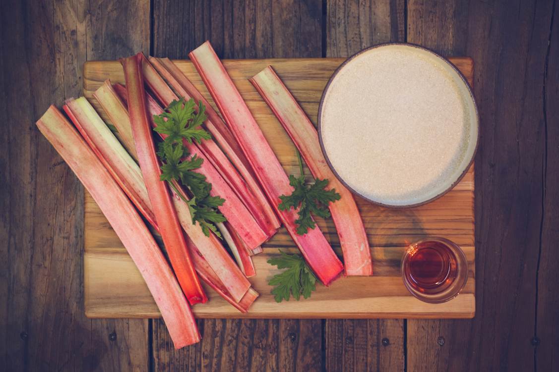 Rhubarb Jam w/ Rose Geranium and Raspberry Vinegar