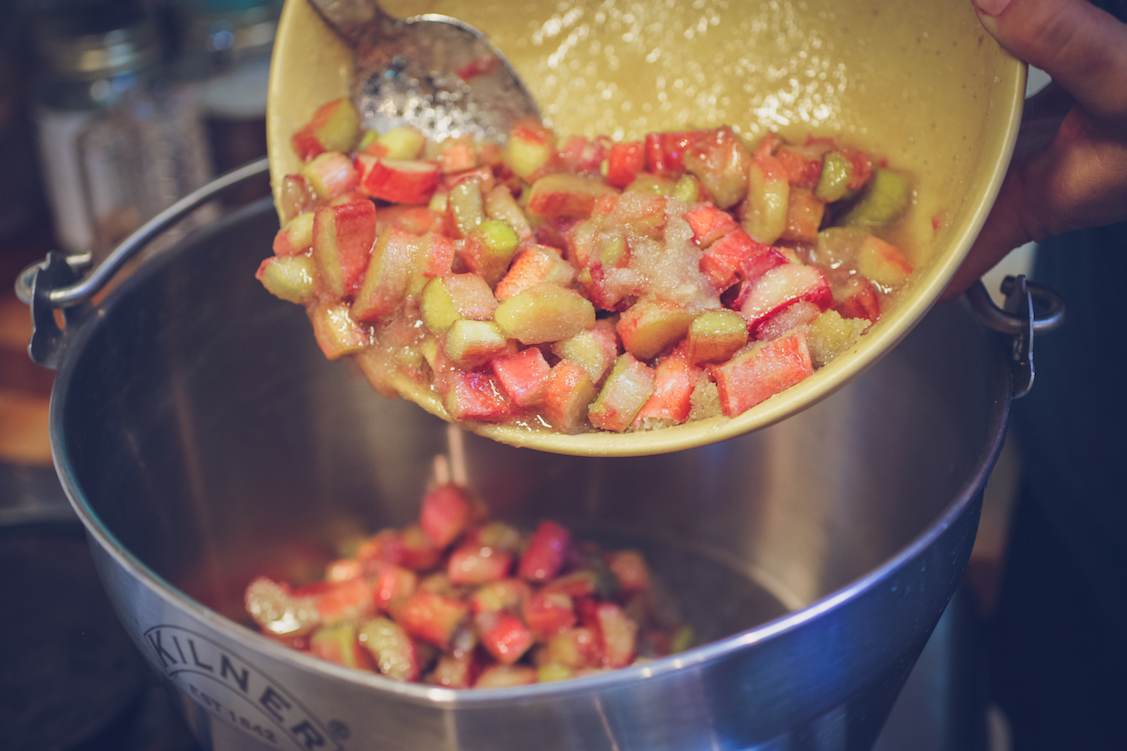 Rhubarb Jam w/ Rose Geranium and Raspberry Vinegar