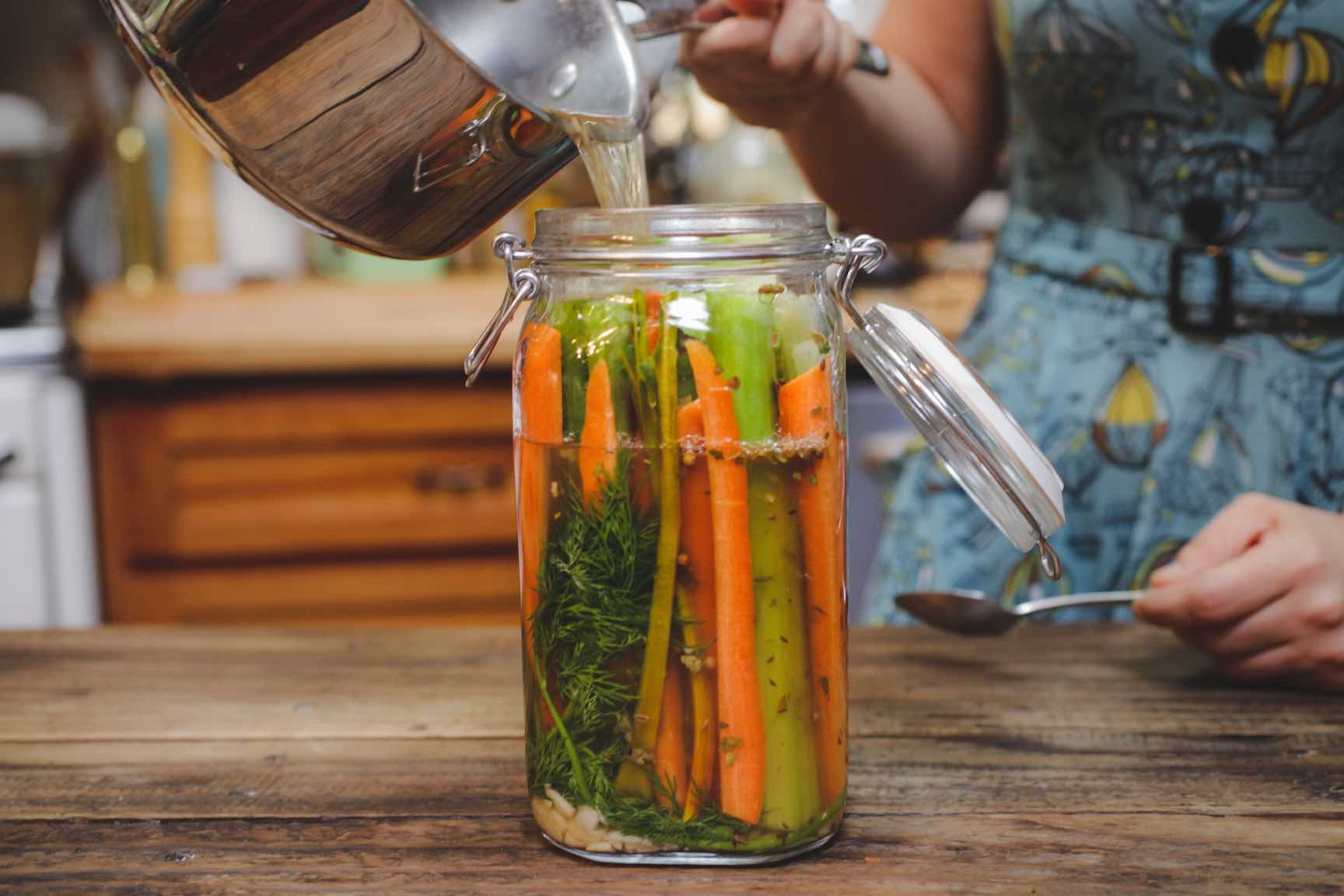 seasonal veggie refrigerator pickle recipe