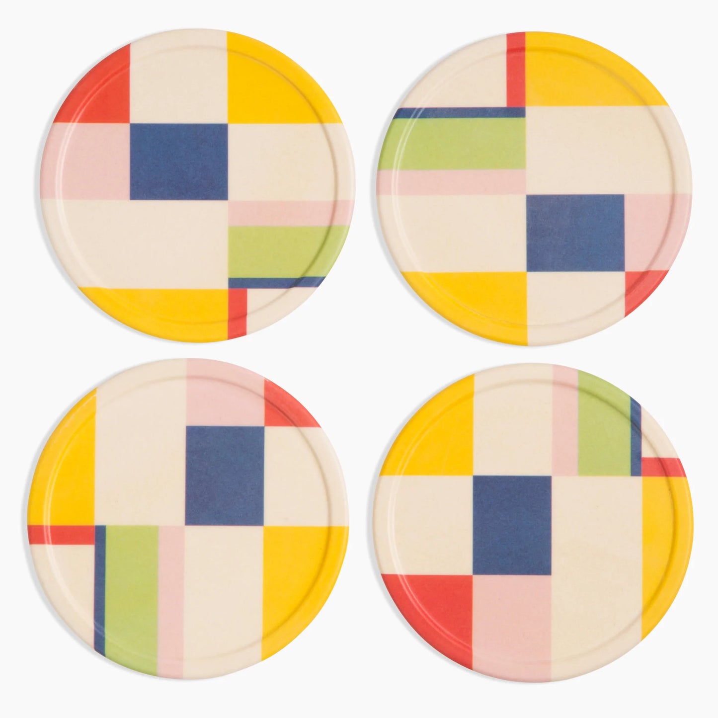 Bamboo Coaster Set - Colorblock