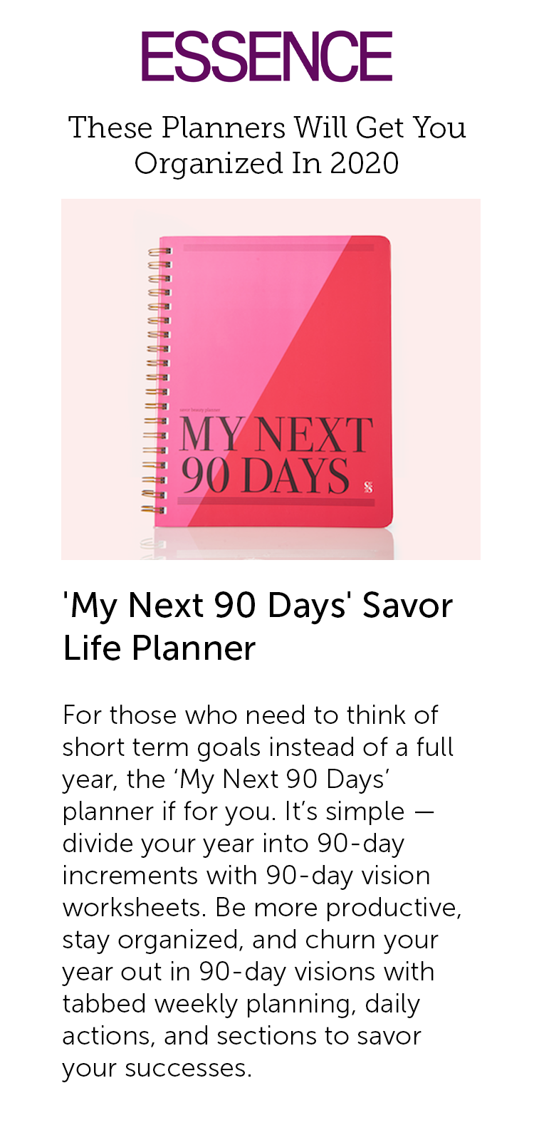 Essence: These Planners Will Get You Organized In 2020