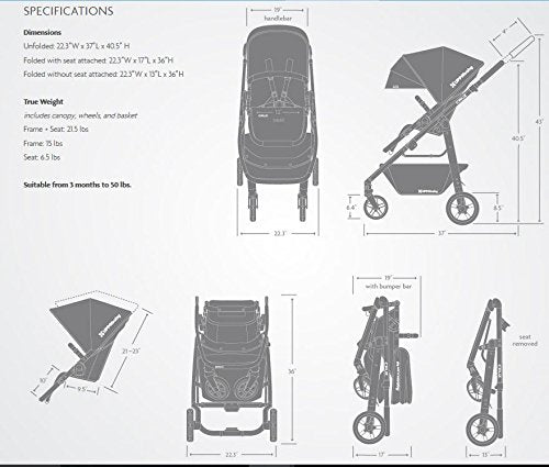 uppababy vista stroller dimensions