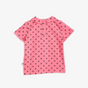 Polka Dot Collar T-Shirt Pink