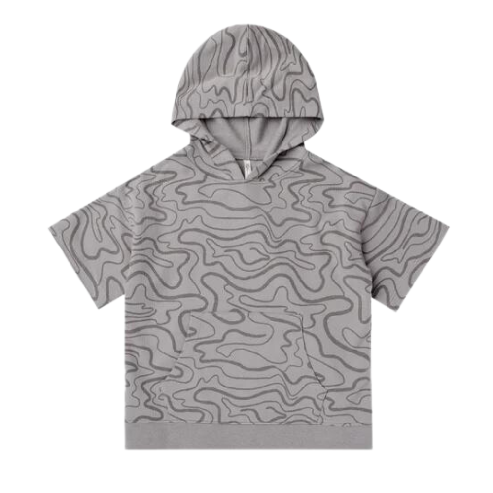 Short Sleeve Hoodie Slate Mineral Wash