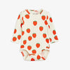 Strawberries Long Sleeve Bodysuit Off White