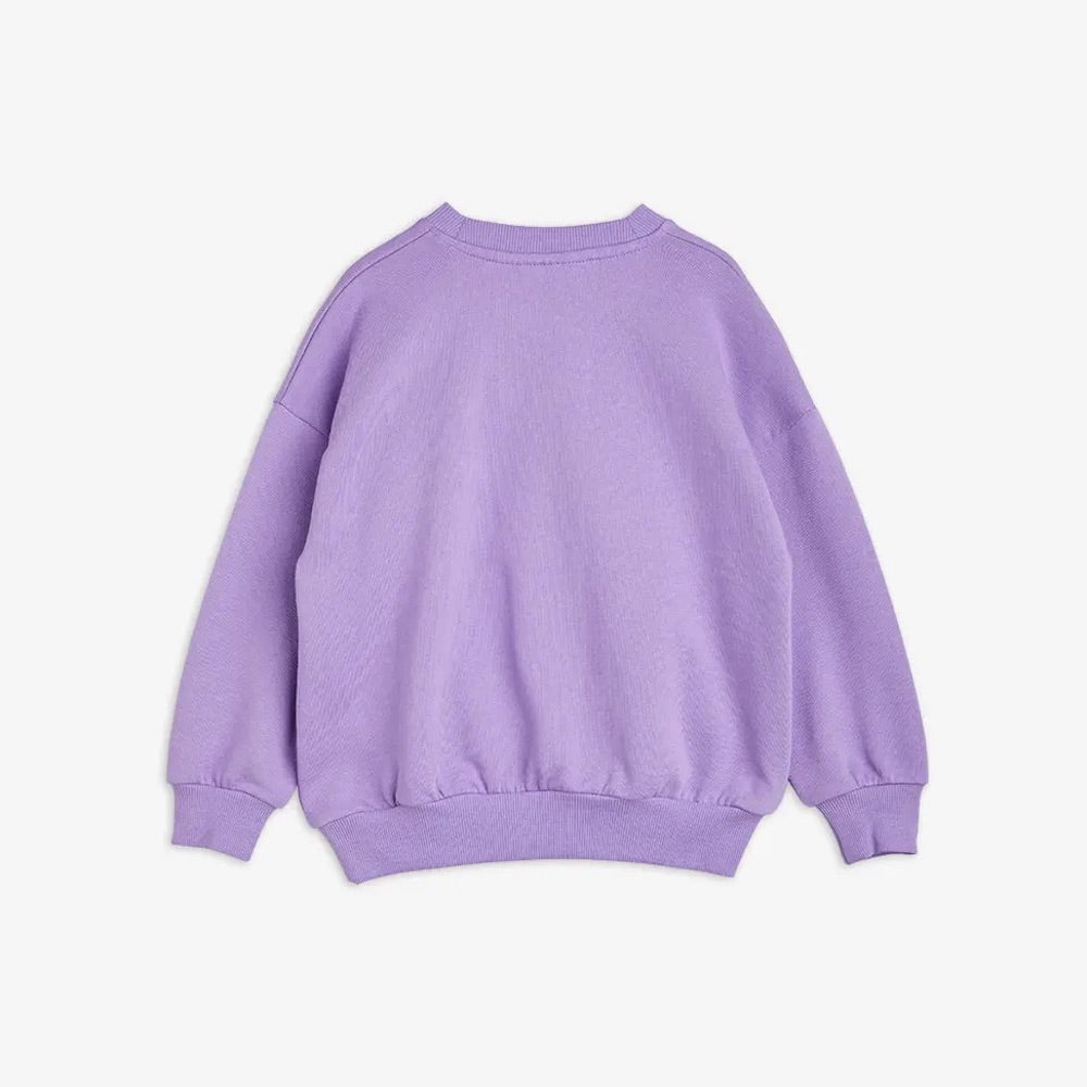 Strawberry Embroidered Sweatshirt Purple