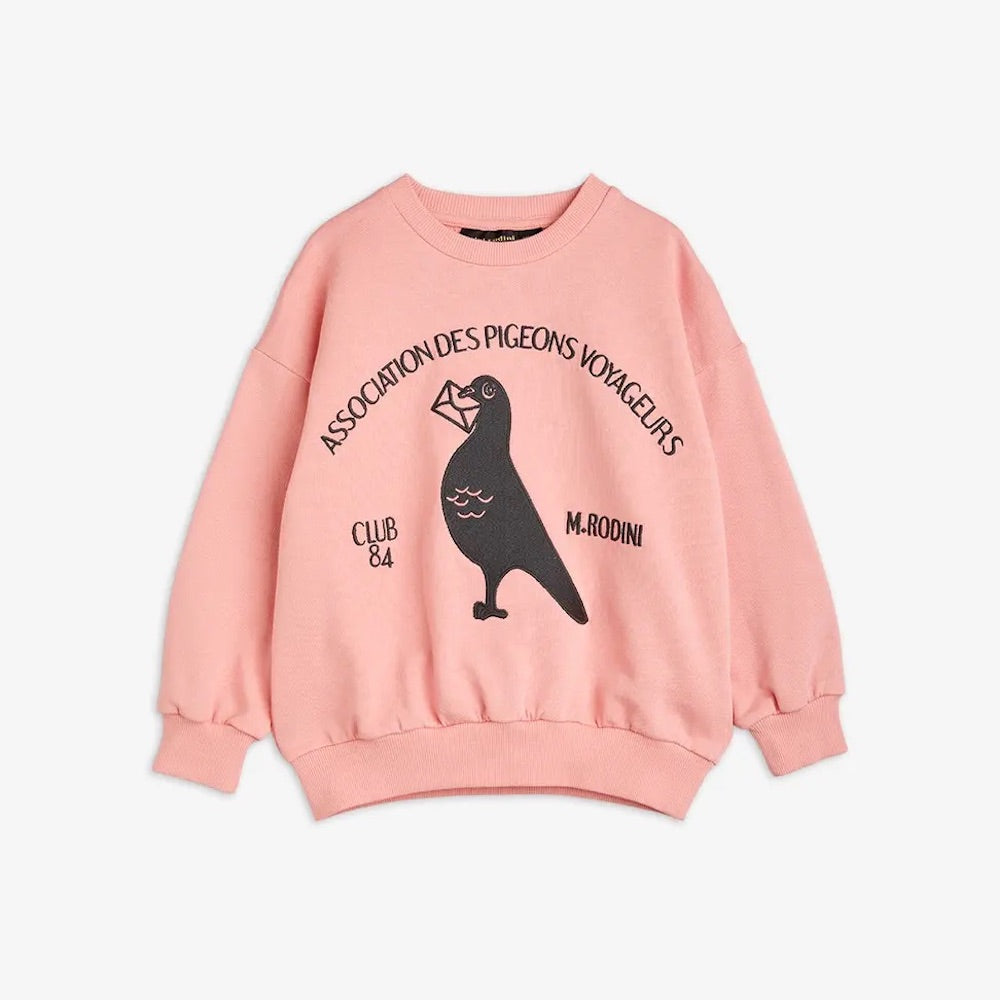 Pigeon Embroidered Sweatshirt Pink