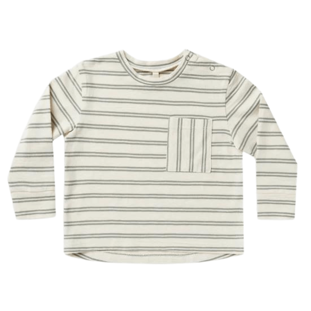 Long Sleeve Skater Tee Aqua Stripe