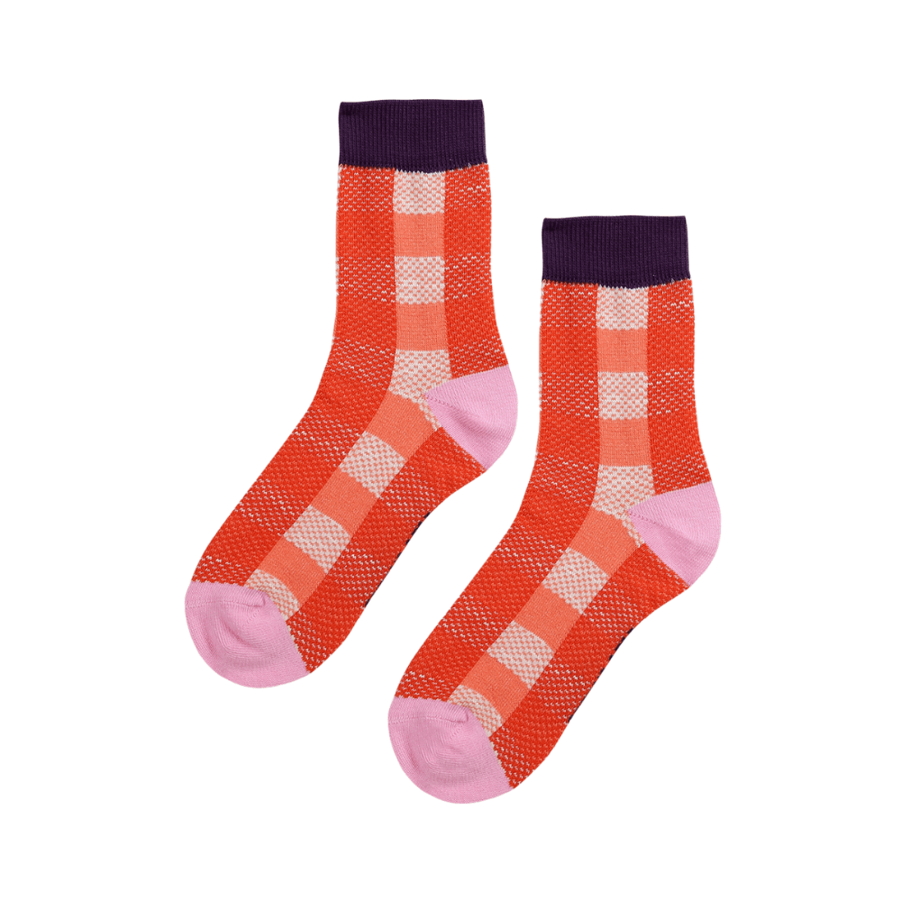 Bobo Choses Red Checkered Short Socks | lincolnstreetwatsonville