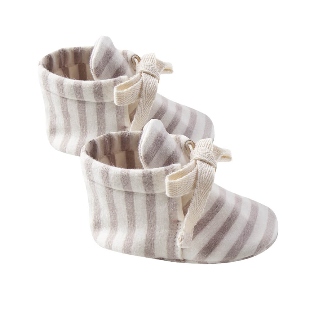 Quincy Mae Baby Booties Fog Stripe | lincolnstreetwatsonville