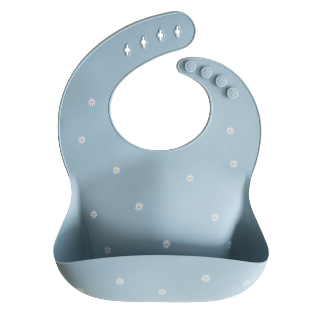 Mushie Silicone Bib Silicone Bib White Daisy | lincolnstreetwatsonville