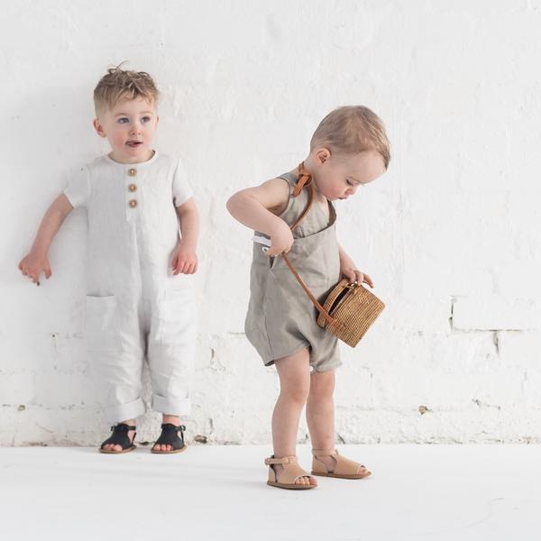 Lupine & Luna Orion Romper - Jute - lincolnstreetwatsonville Cool Kids Clothes Byron Bay