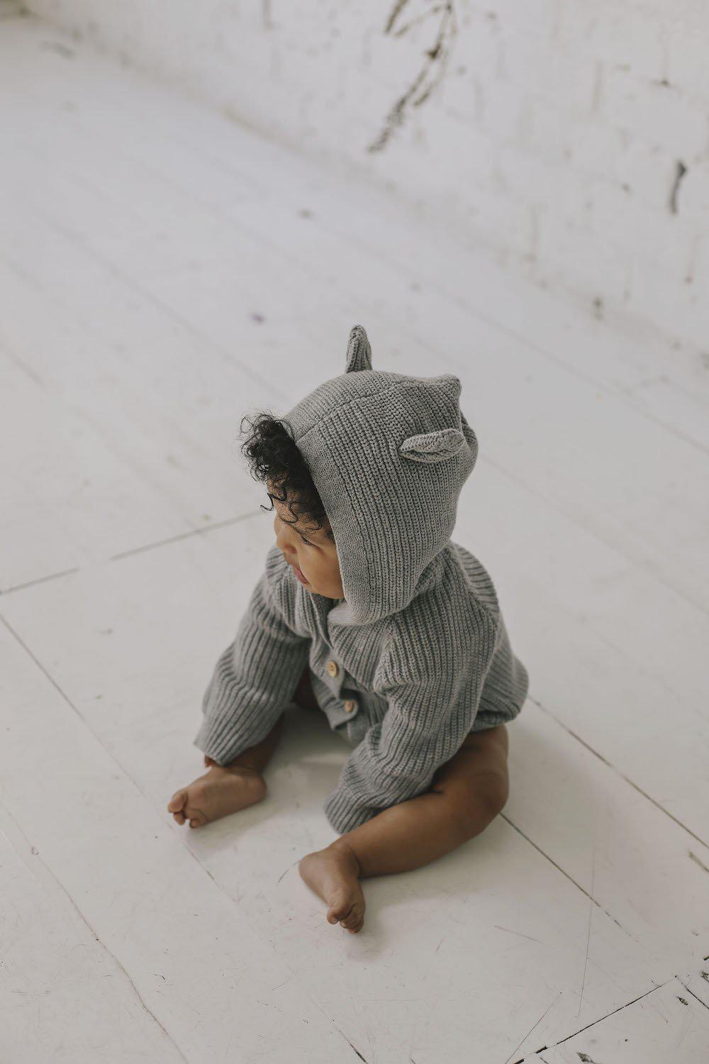 Jamie Kay Bear Cardigan Grey Cardigan - suiteyosemite Cool Kids Clothes