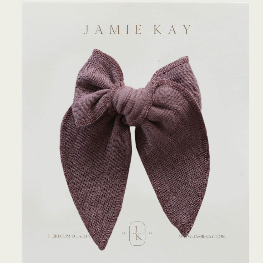 Jamie Kay Cotton Muslin Bow Rose Taupe | lincolnstreetwatsonville