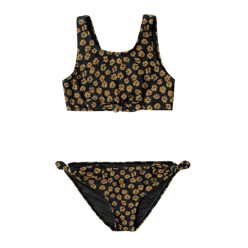 Rylee and Cru Knotted Bikini Black Floral | suiteyosemite