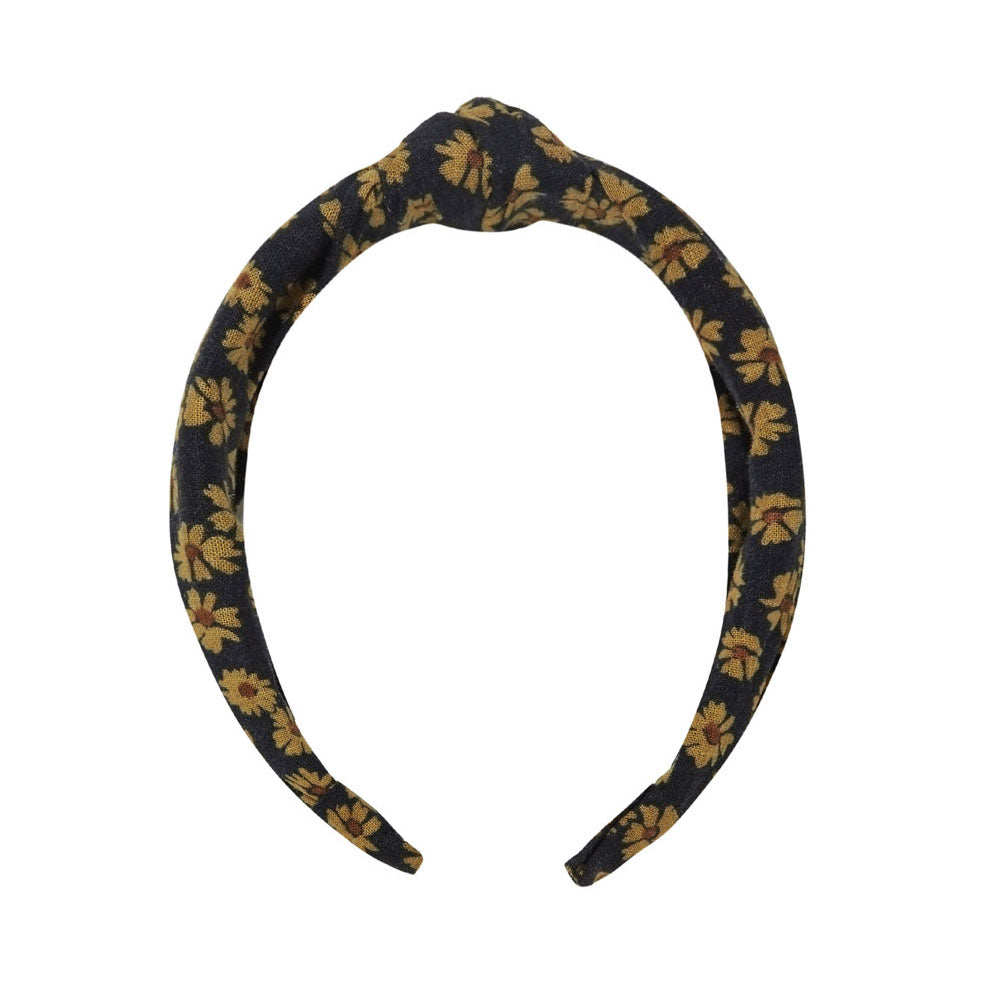 Knotted Headband Black Floral