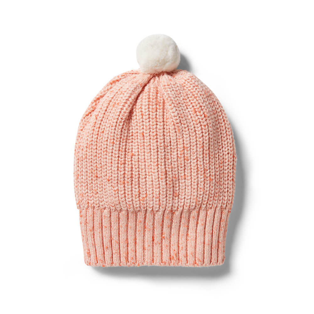 Wilson & Frenchy Knitted Rib Hat Silver Peony Fleck | suiteyosemite