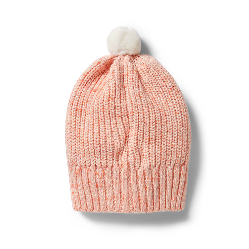 Wilson & Frenchy Knitted Rib Hat Silver Peony Fleck | lincolnstreetwatsonville