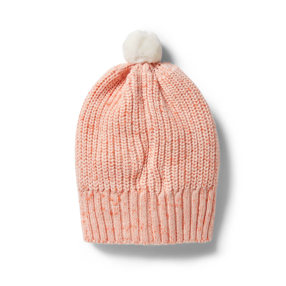 Wilson & Frenchy Knitted Rib Hat Silver Peony Fleck | suiteyosemite