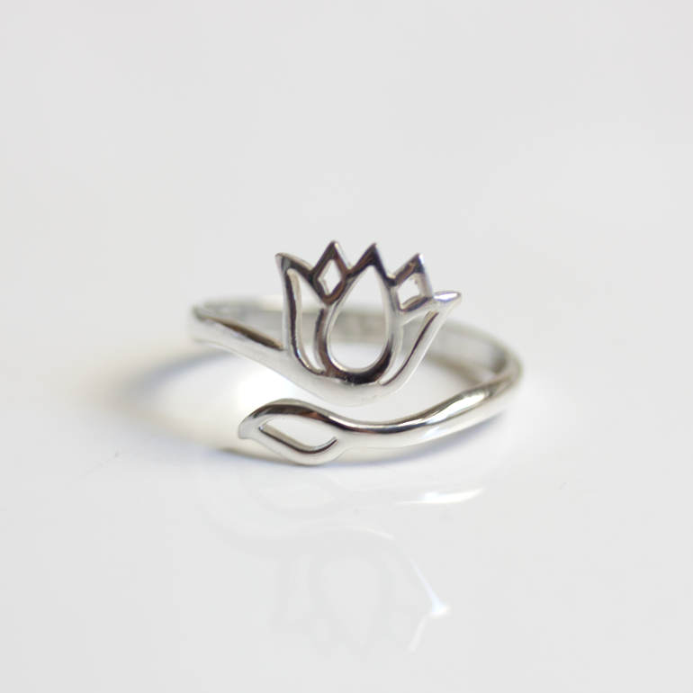 STERLING SILVER LOTUS ADJUSTABLE - RING