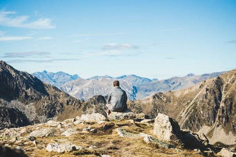 Picture of man in mountains