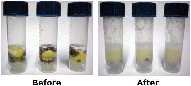 Corn homogenized in the Bullet Blender 5