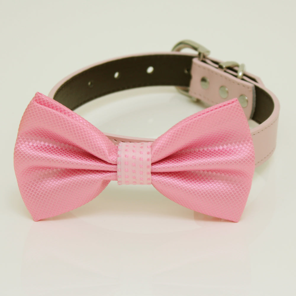 pink bow puppy collar