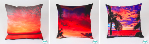 sunset print cushions by pacific pillow company