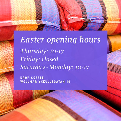Opening hours Drop Coffee Easter