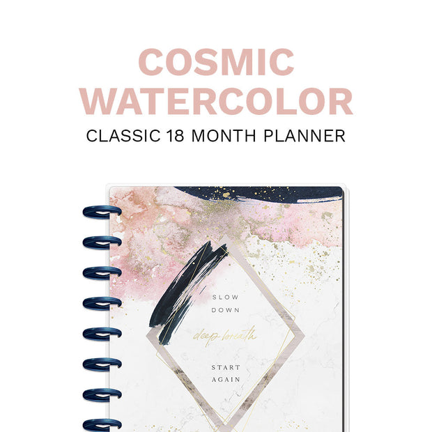 2022 Cosmic Watercolor Classic Vertical Happy Planner - 18 Months