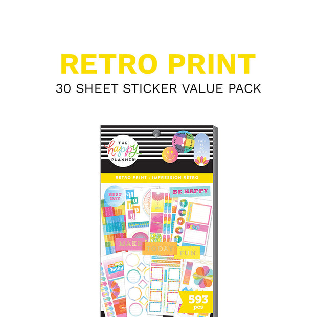 Value Pack Stickers - Retro Print