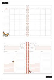 Undated Papillion Butterfly Big Daily Planner - 4-Months