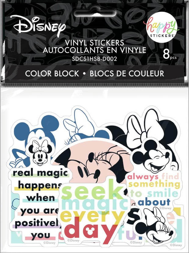 Disney© Mickey Mouse & Minnie Mouse Colorblock Die Cut Vinyl Decal Stickers - 8 Pack