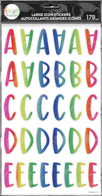 Round Marker Rainbow Foil Alphabet Stickers