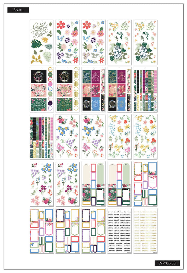 Mega Value Pack Stickers - Flowers & Notes - 100 Sheets