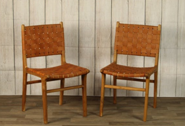 Leather Woven Dining Chairs by Artisan Living