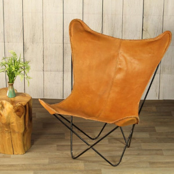 Leather Sling Butterfly Chair by Artisan Living