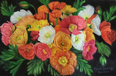 Iceland Poppies - Colored Pencil Artwork by Carol Hattingh