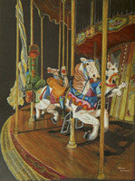 Merry-go-round - Colored Pencil Artwork by Denise Wilson
