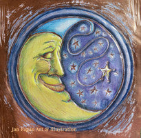 Copper Moon - Colored Pencil Artwork by Jan Fagan