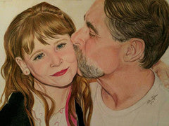 Annaleigh and Daddy - Colored Pencil Artwork by Stephanie Price-Taylor