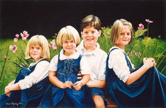 Siblings - Colored pencil art by Ann Kullberg