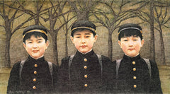 Three Boys - Colored pencil art by Ann Kullberg