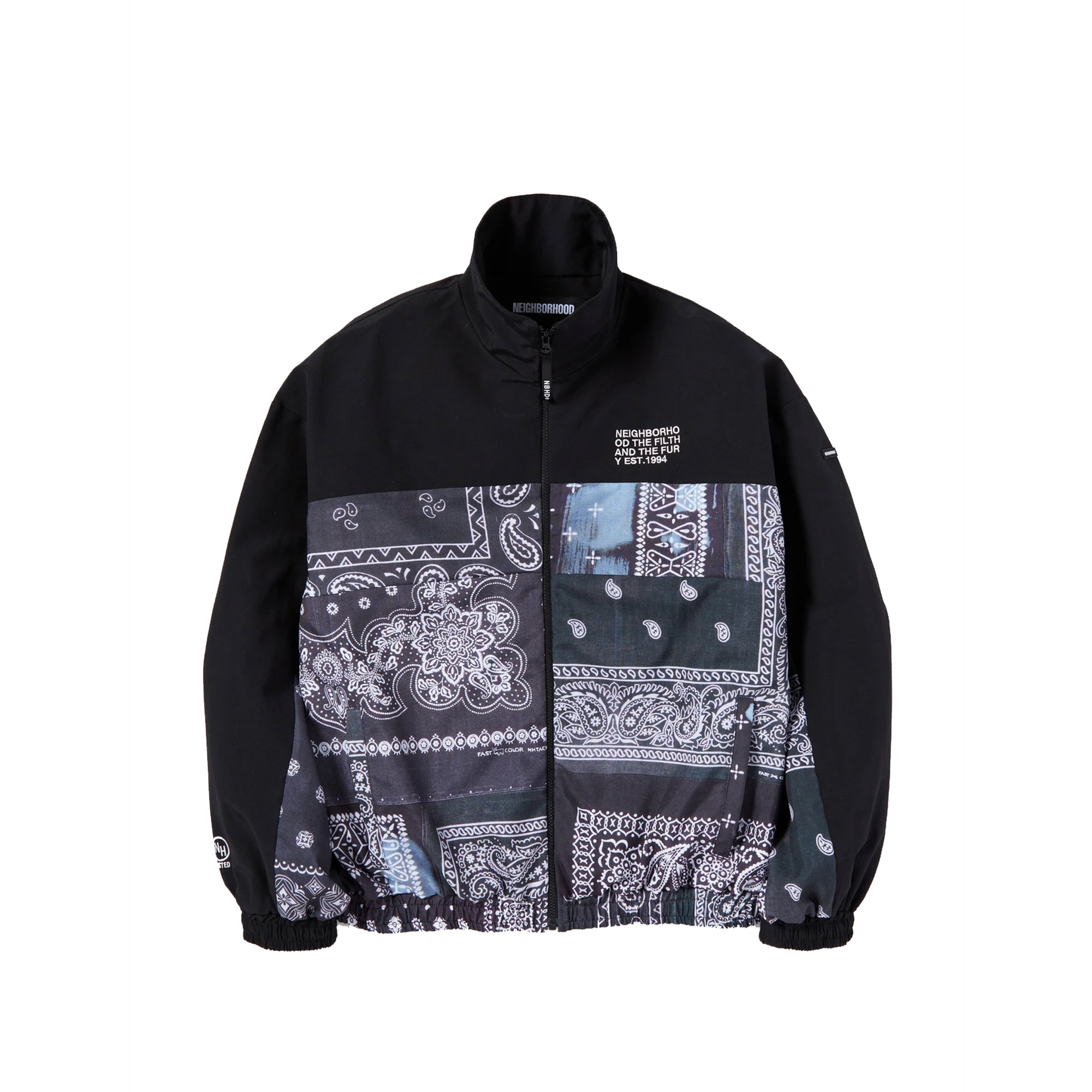 Neighborhood Mens Bandana Chopped Track E-Jacket 'Black'