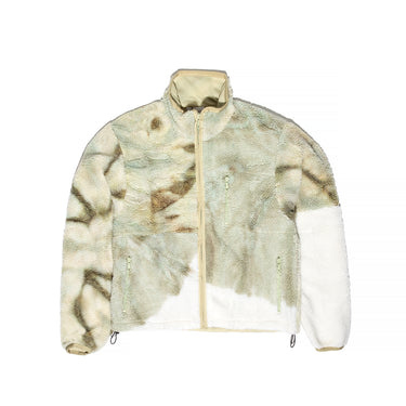 John Elliott Womens Patchwork Tie Dye Polar Fleece Zip Up