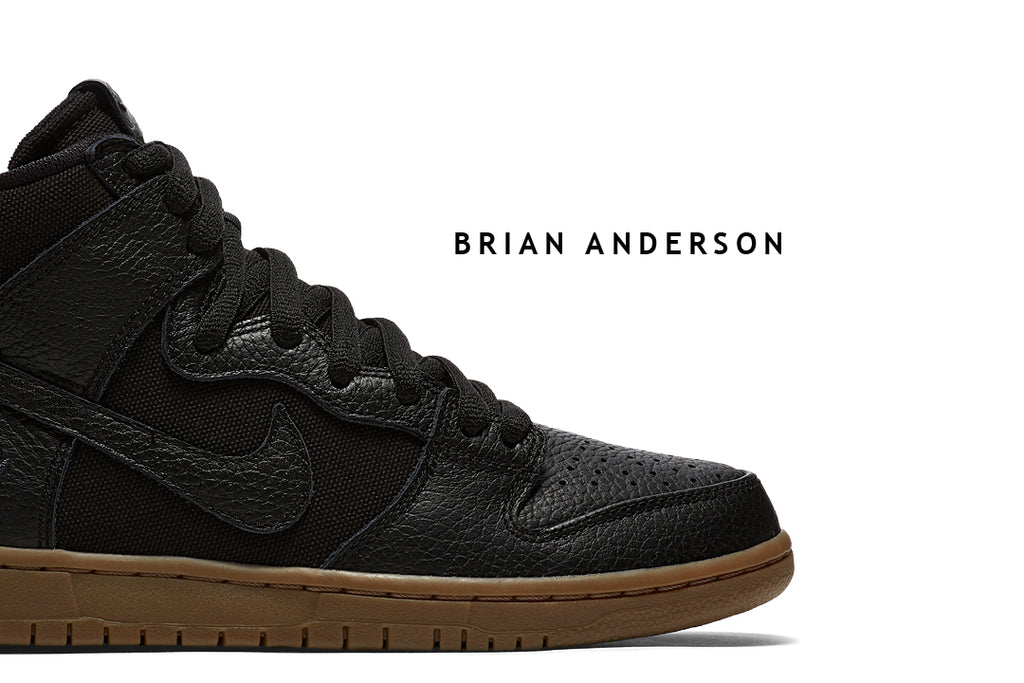 nike sb brian anderson dunk high black gum