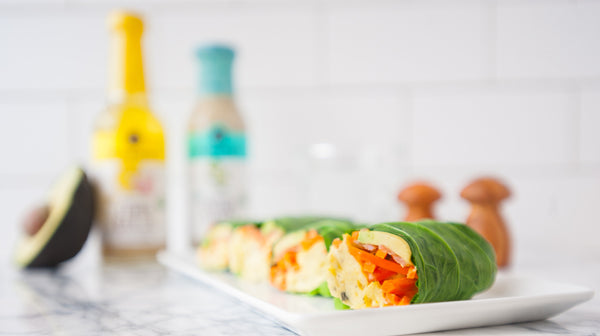 egg salmon avocado collard roll-ups