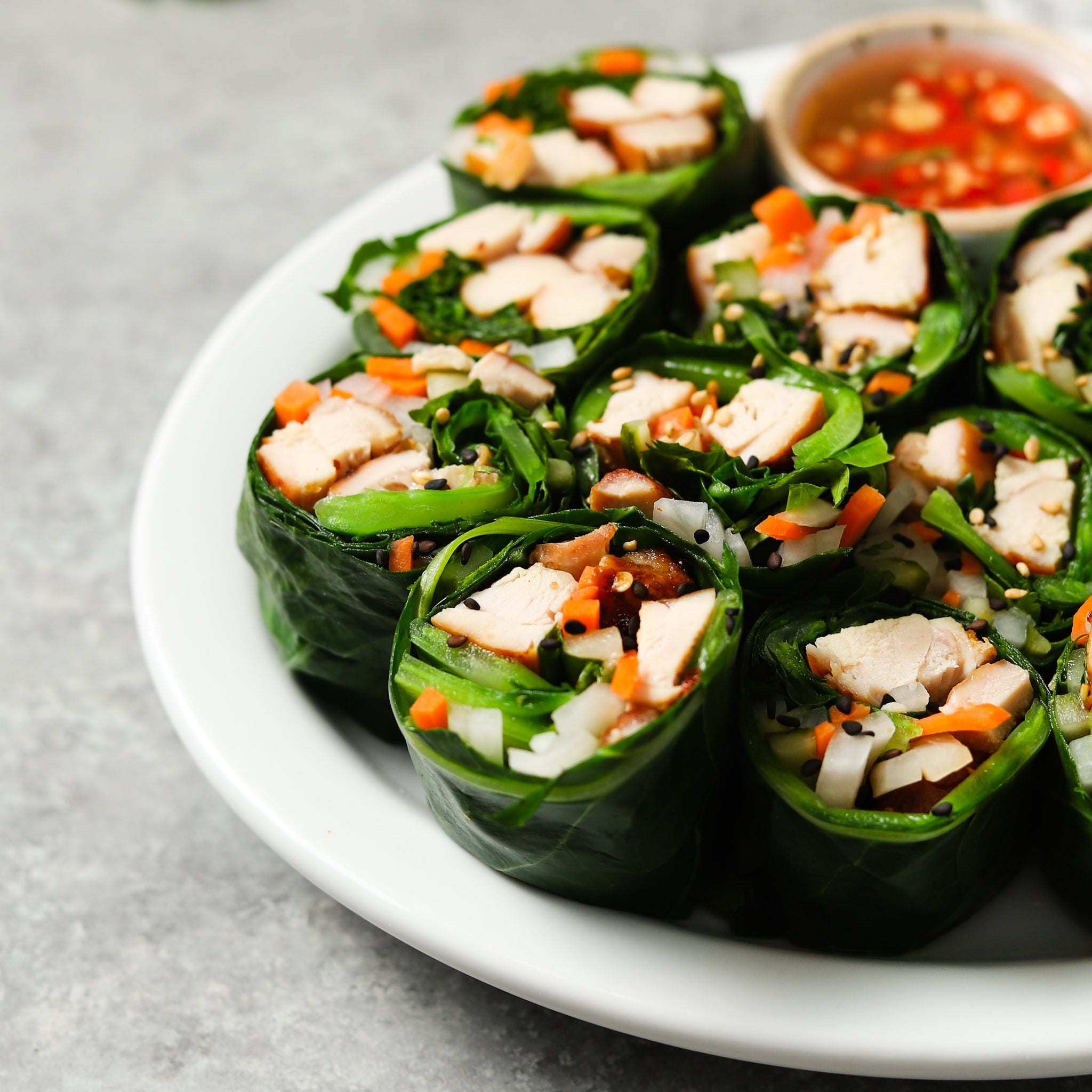 Chicken Banh Mi Collard Wraps