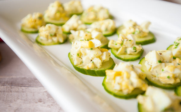 egg salad & cucumber chips